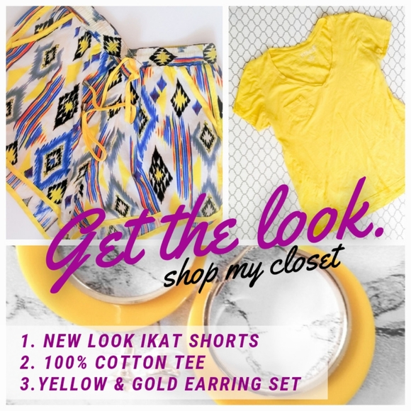 Yellow & Gold Earring Set - Picture 2 of 5